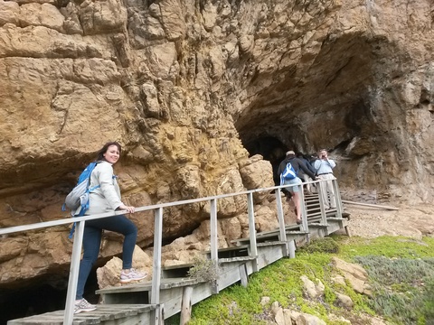 21 March 2015 - Marianne van der Heijden - stepping up to cave 13B at Pinnacle Point